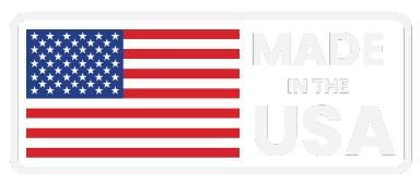 Made In America American flag with the words "MADE IN THE USA" to the right.